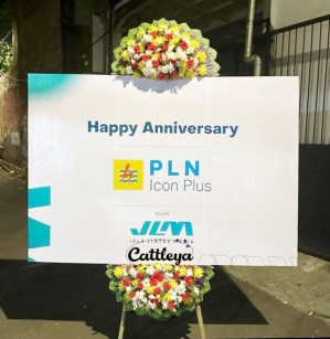 papan bunga printing happy anniversary